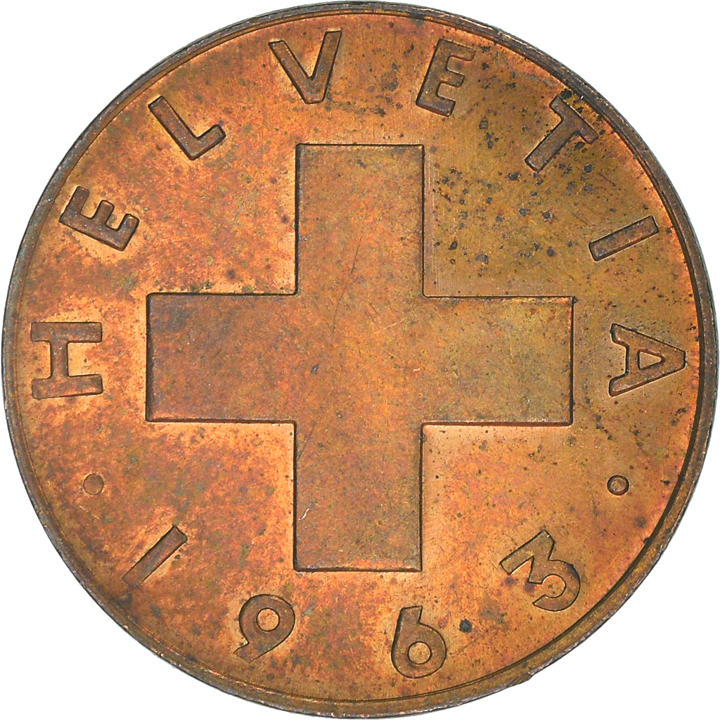 Moneda, Suiza, Rappen, 1963