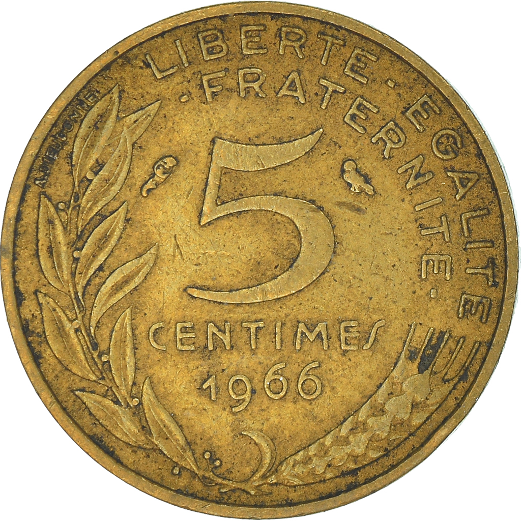 Moneda, Francia, 5 Centimes, 1966
