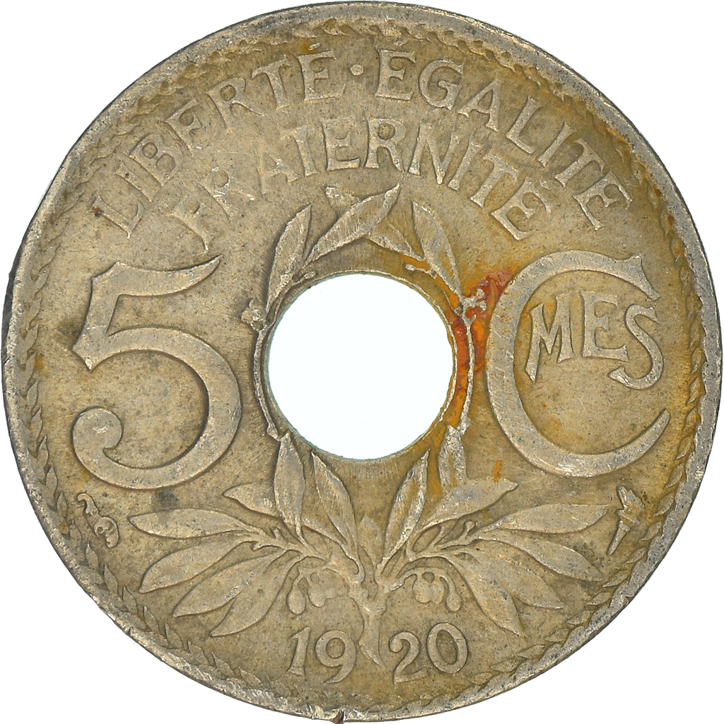 Moneda, Francia, 5 Centimes, 1920