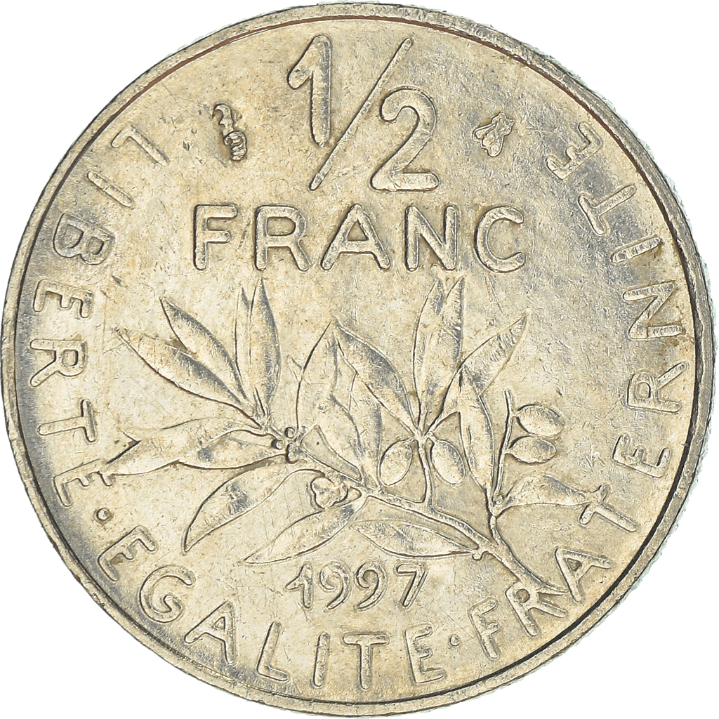 Moneda, Francia, 1/2 Franc, 1997