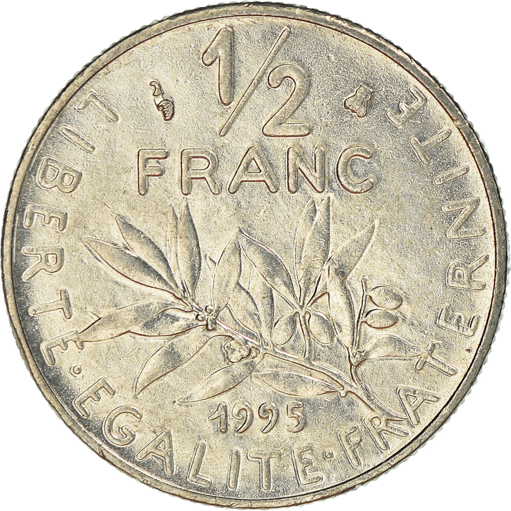 Moneda, Francia, 1/2 Franc, 1995