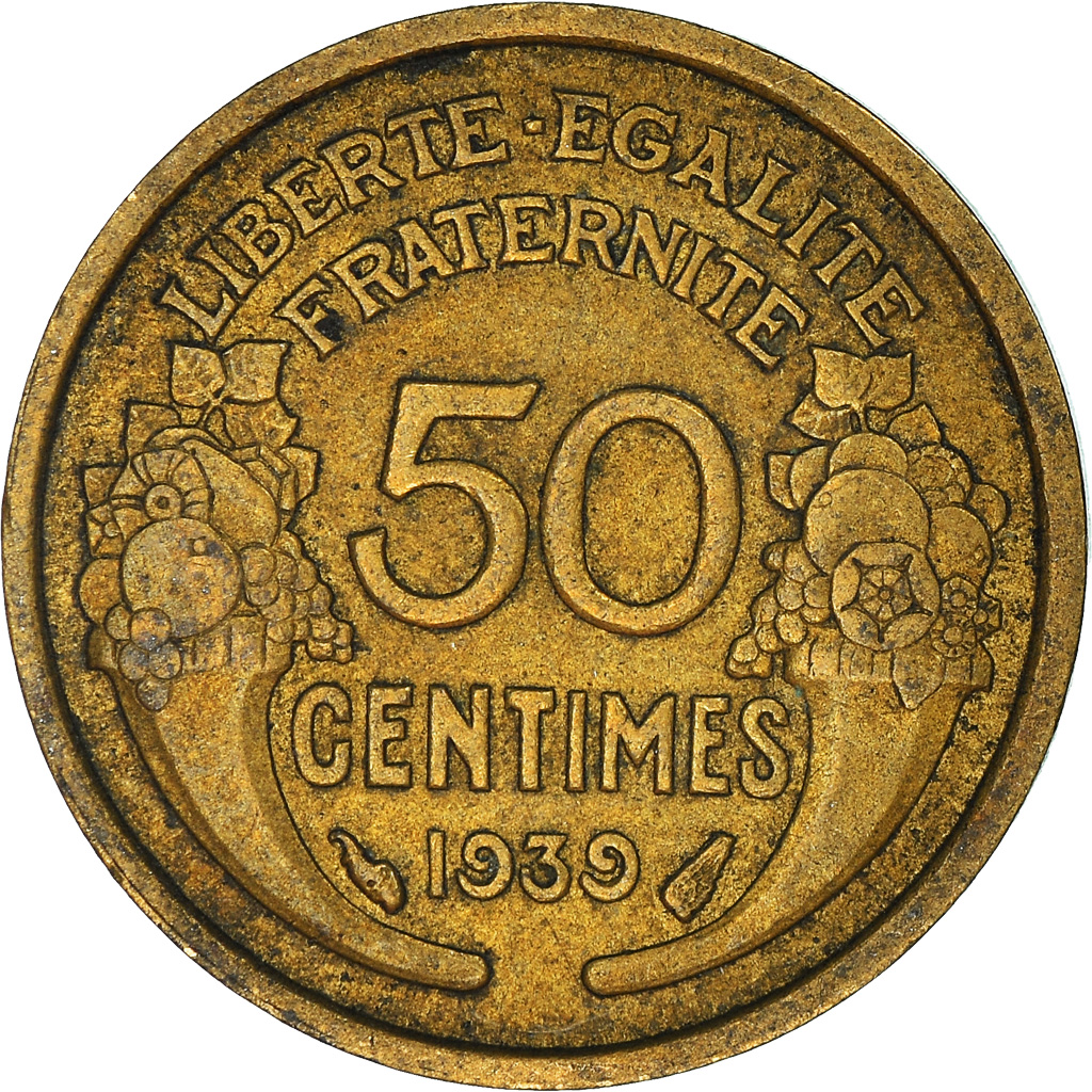 Moneda, Francia, 50 Centimes, 1939