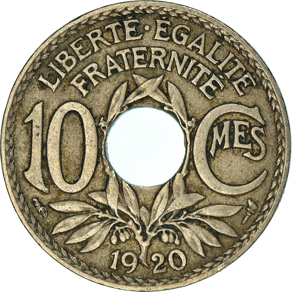 Moneda, Francia, 10 Centimes, 1920