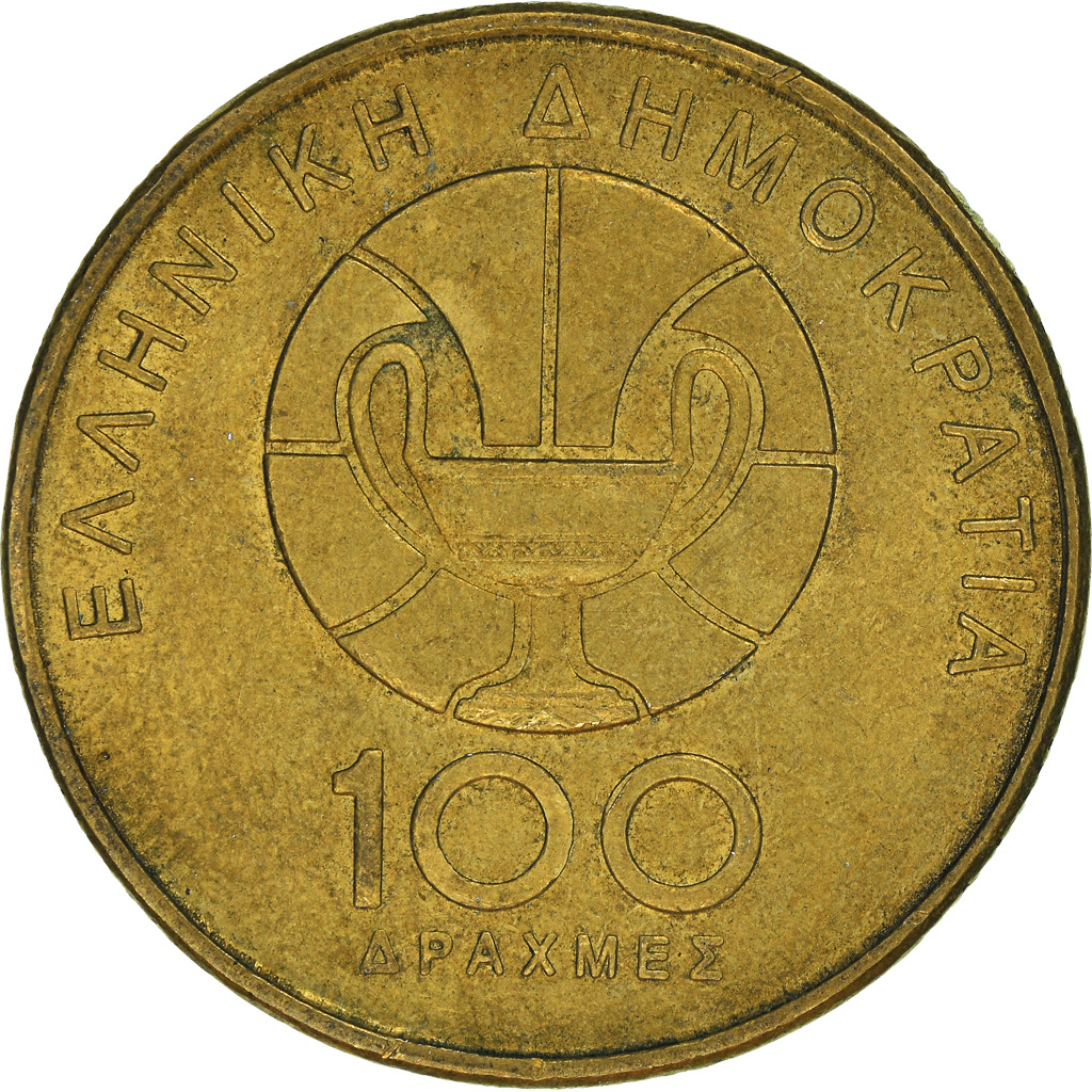 Moneda, Grecia, 100 Drachmes, 1998