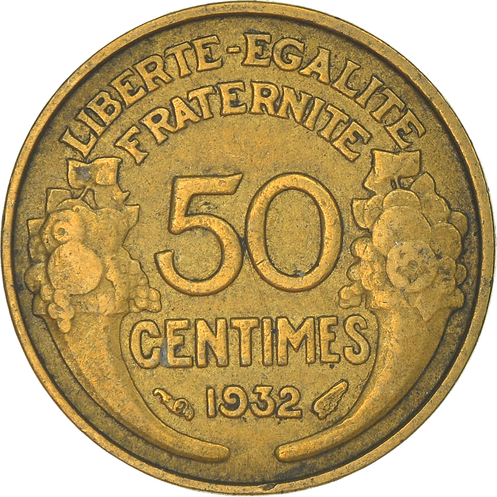Moneda, Francia, 50 Centimes, 1932
