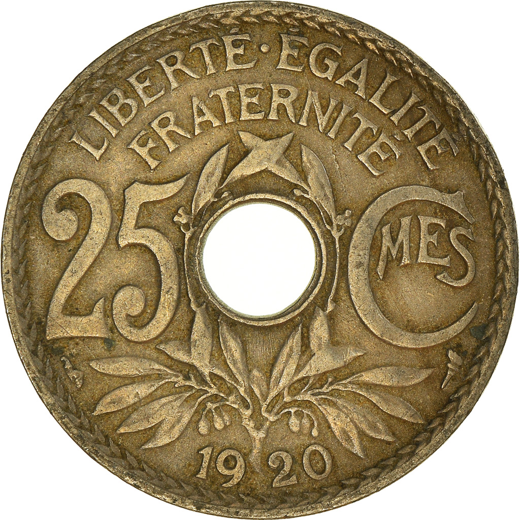 Moneda, Francia, 25 Centimes, 1920