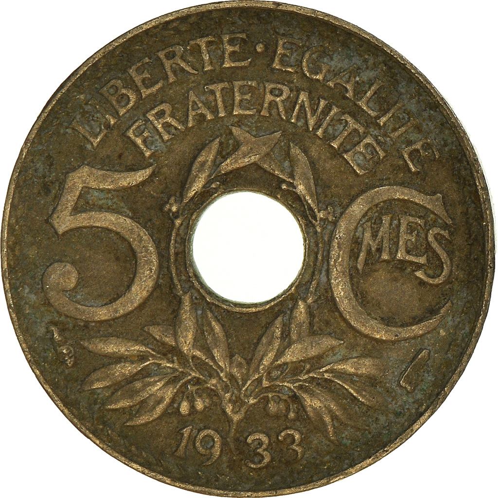 Moneda, Francia, 5 Centimes, 1933
