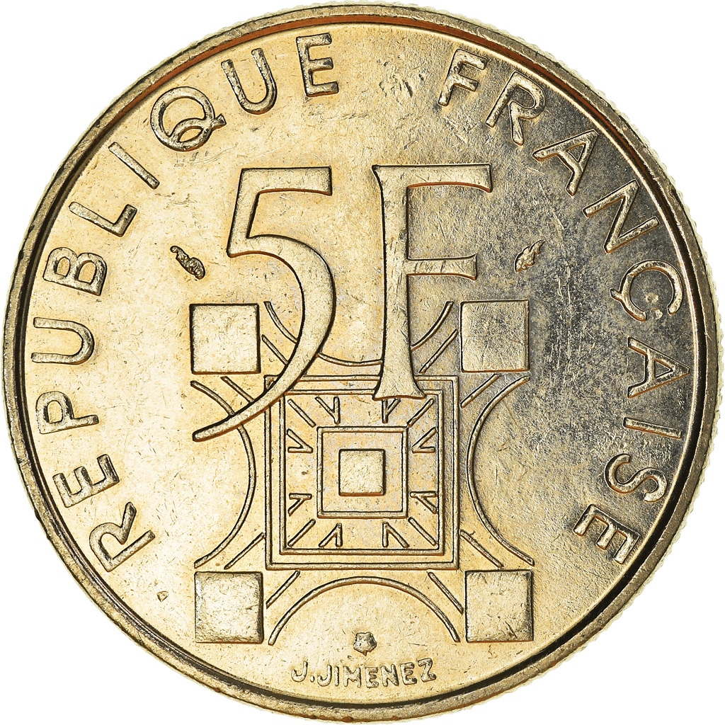 Moneda, Francia, 5 Francs, 1989
