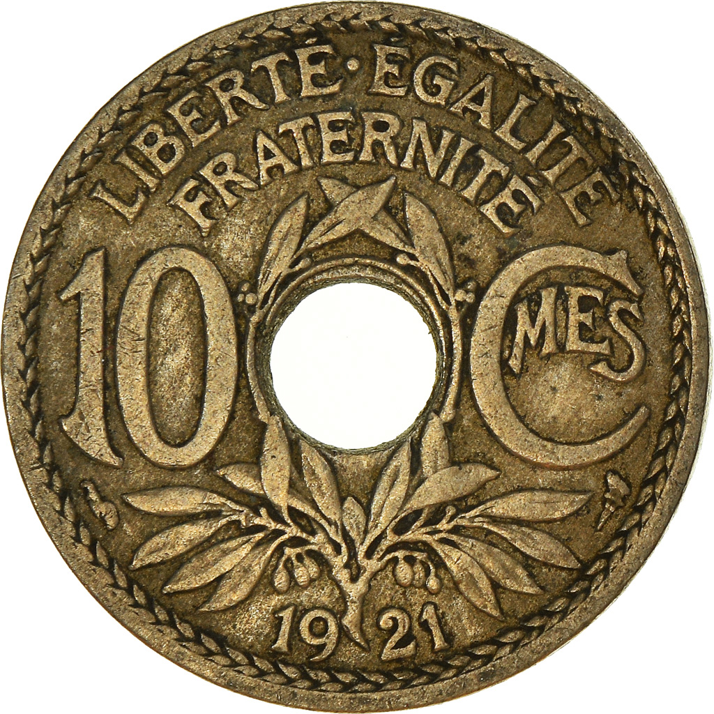Moneda, Francia, 10 Centimes, 1921