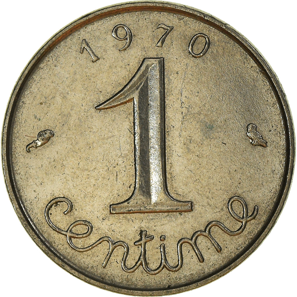 Moneda, Francia, Centime, 1970