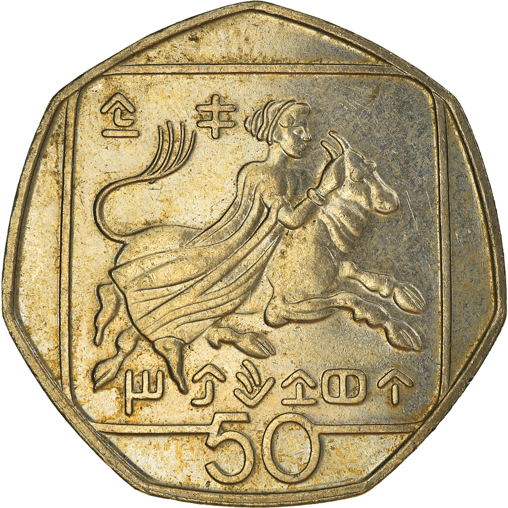 Moneda, Chipre, 50 Cents, 1994