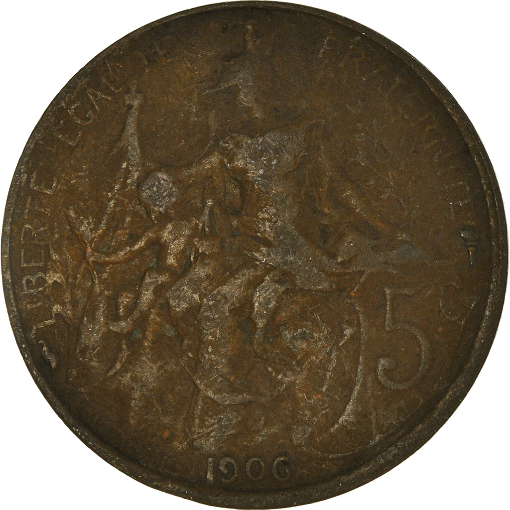 Moneda, Francia, 5 Centimes, 1906