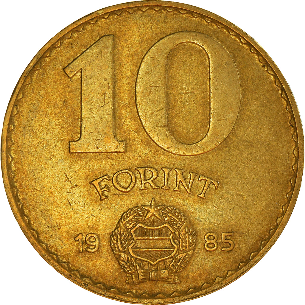 Moneda, Hungría, 10 Forint, 1985