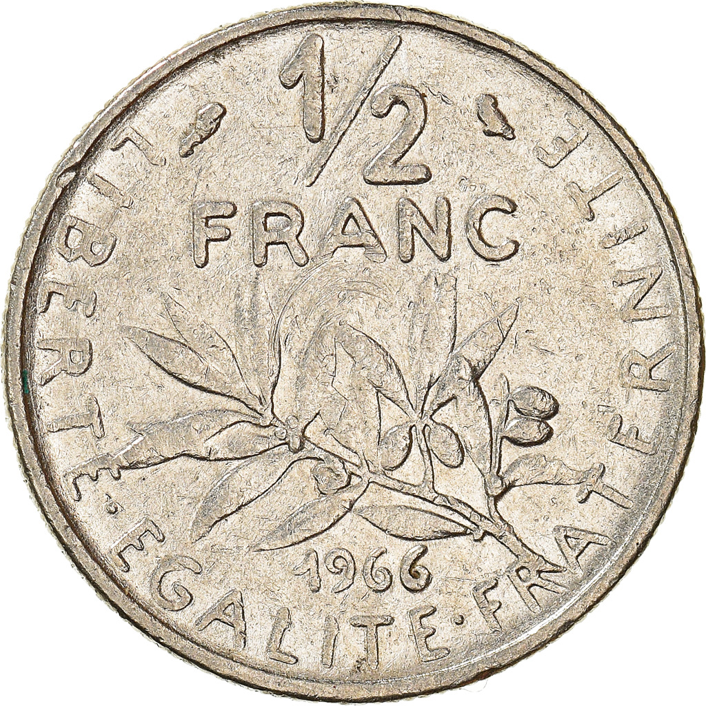 Moneda, Francia, 1/2 Franc, 1966