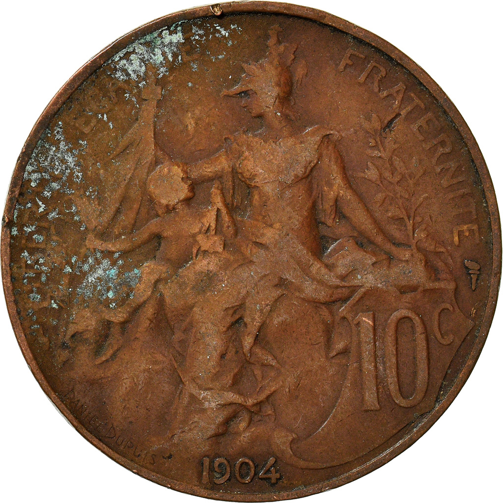 Moneda, Francia, 10 Centimes, 1904