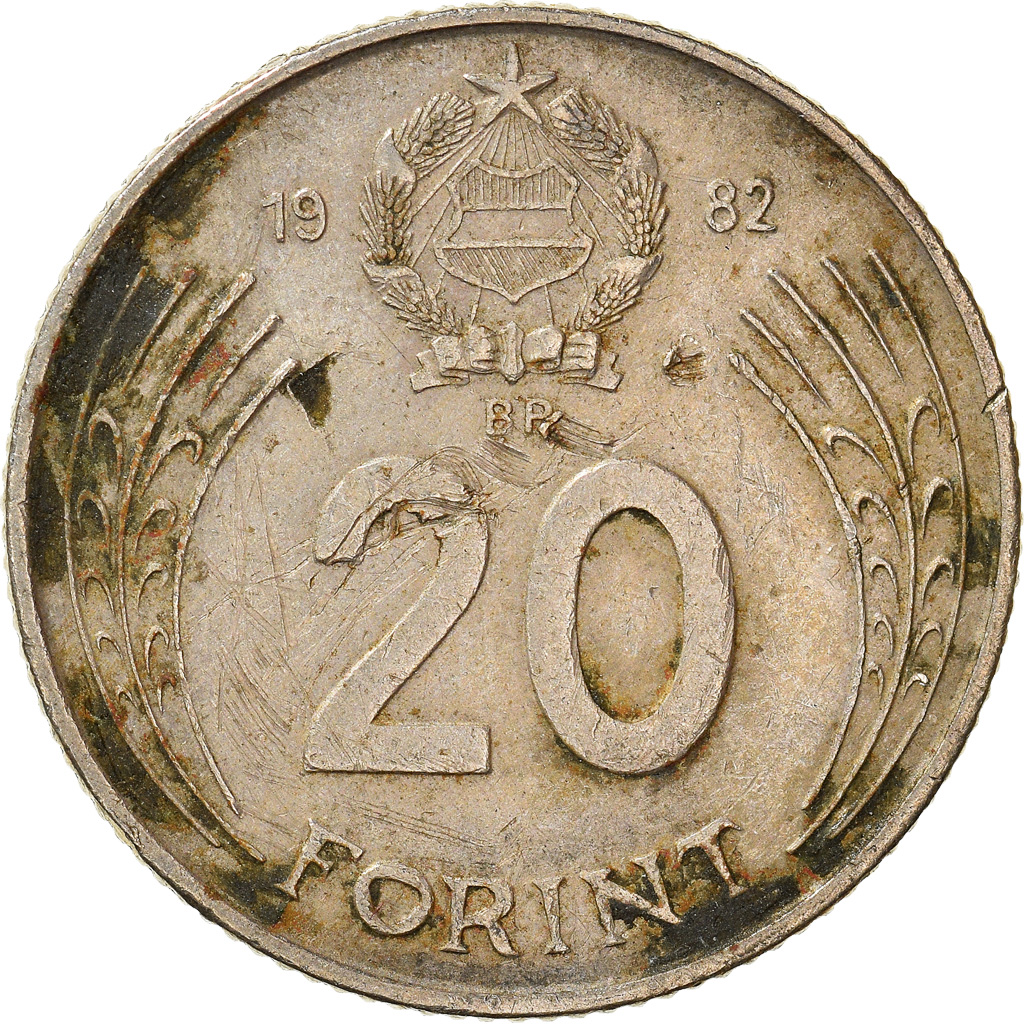 Moneda, Hungría, 20 Forint, 1982