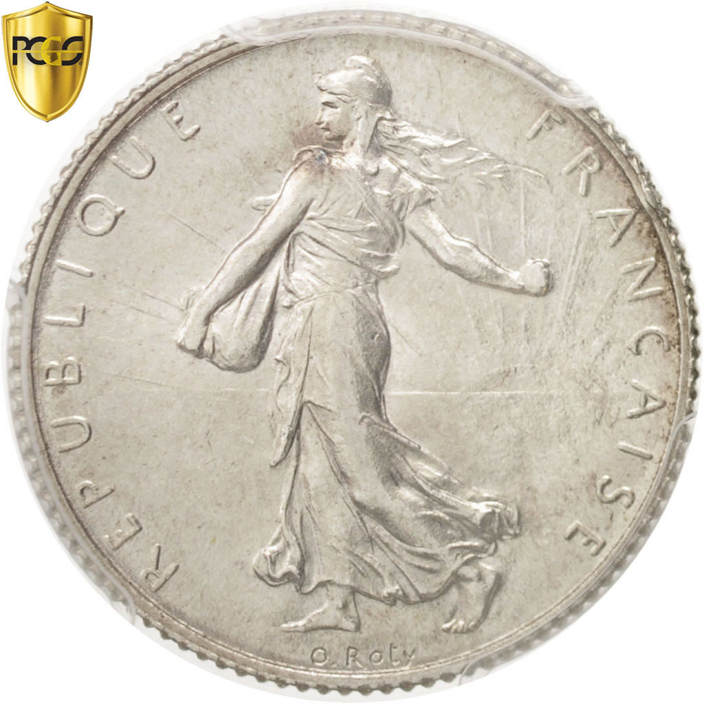 France, 1 Franc, Semeuse, 1909, Paris, Silver, PCGS, , Gadoury:467, KM:844.1