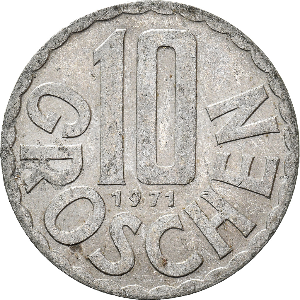 Moneda, Austria, 10 Groschen, 1971
