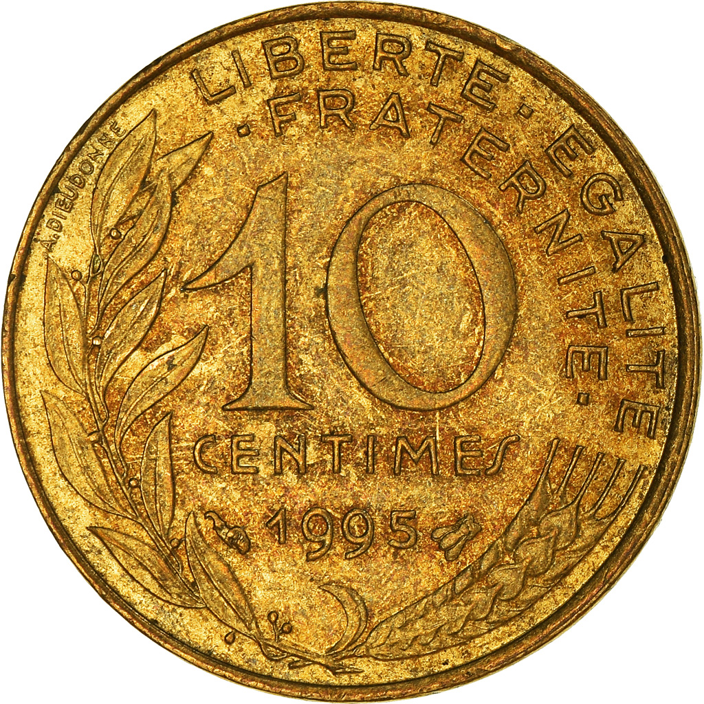 Moneda, Francia, 10 Centimes, 1995