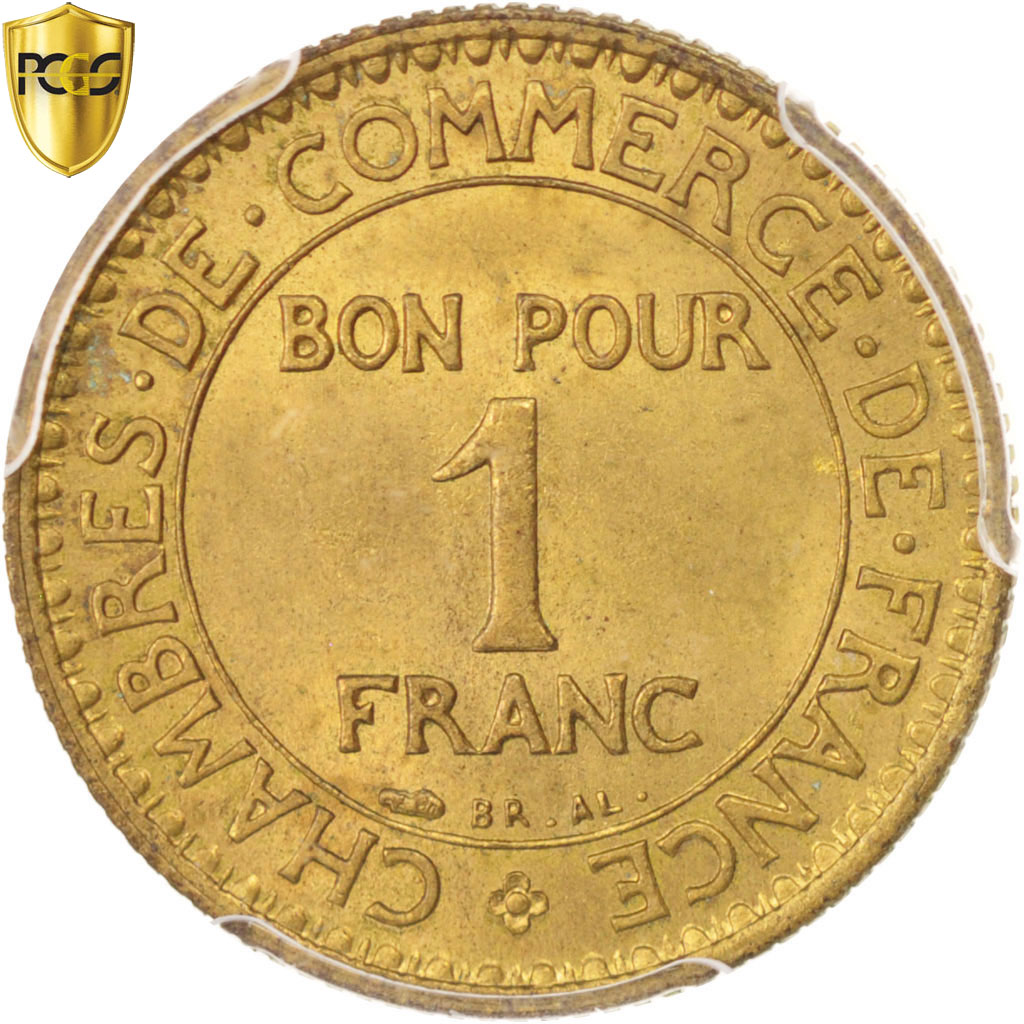 Coin, France, Chambre de commerce, Franc, 1922, Paris, PCGS, MS65, 