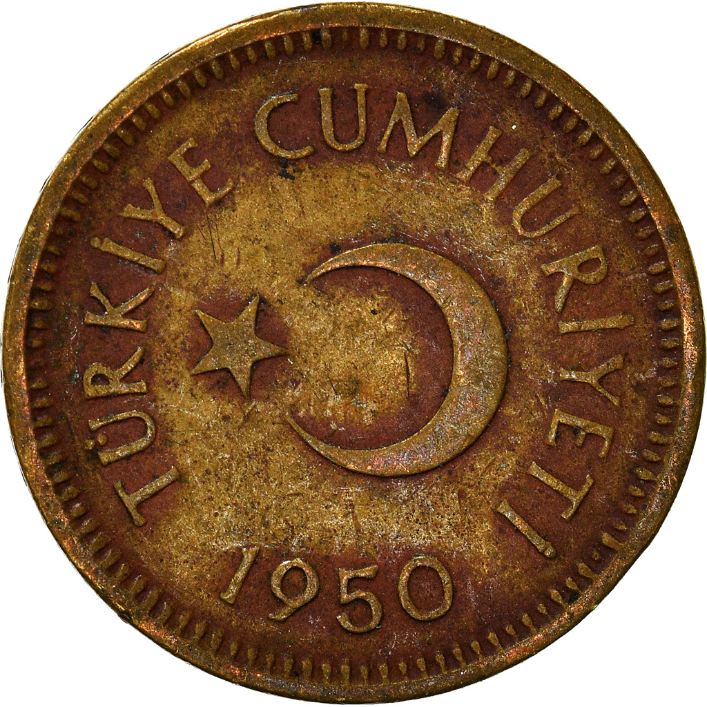 Moneta, Turchia, 5 Kurus, 1950