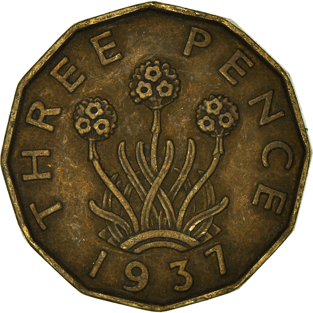 Moneda, Gran Bretaña, 3 Pence, 1937