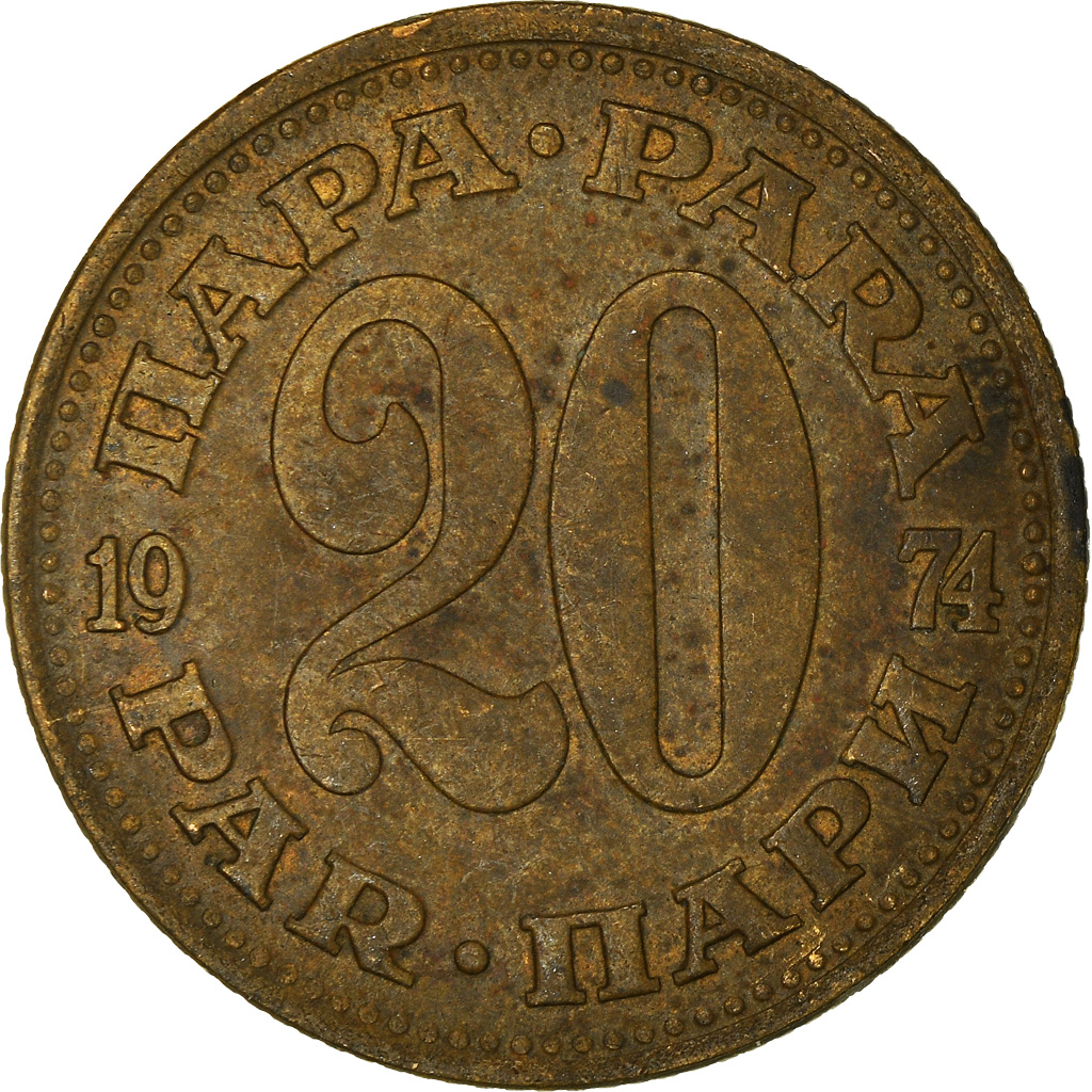 Moneda, Yugoslavia, 20 Para, 1974
