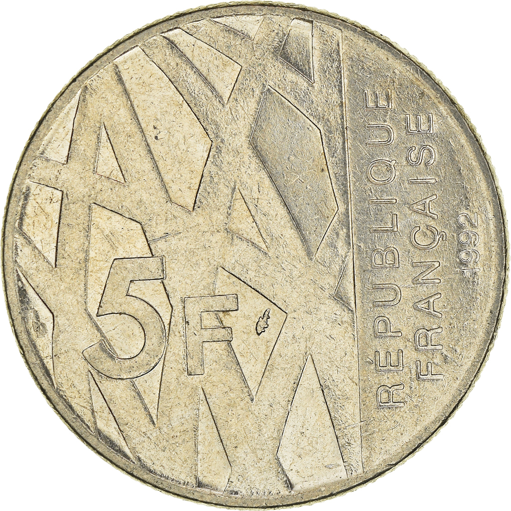 Moneda, Francia, 5 Francs, 1992