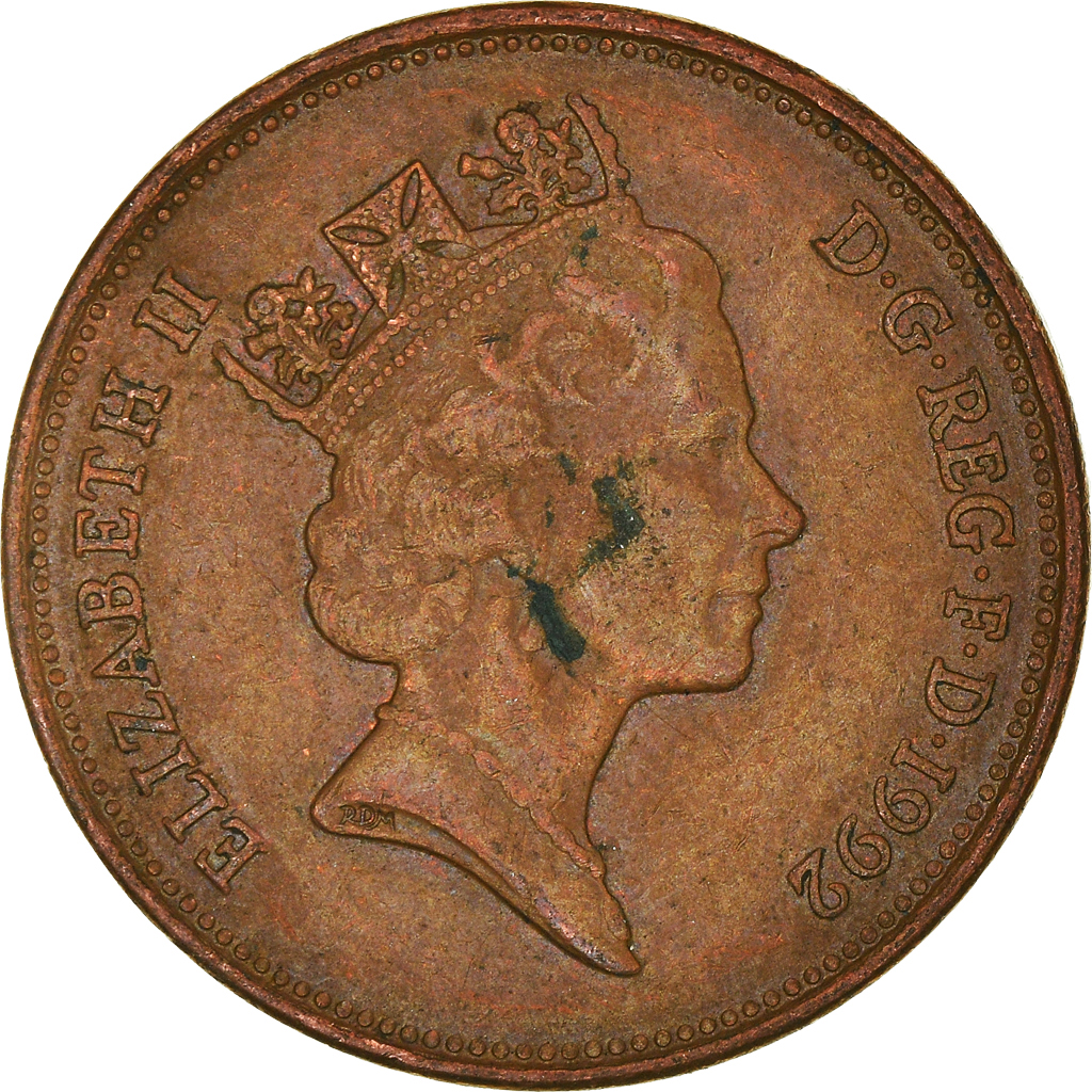 Moneda, Gran Bretaña, 2 Pence, 1992