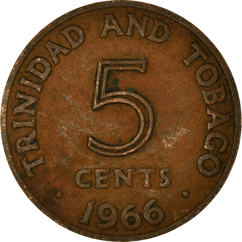 Moneda, TRINIDAD & TOBAGO, 5 Cents, 1966
