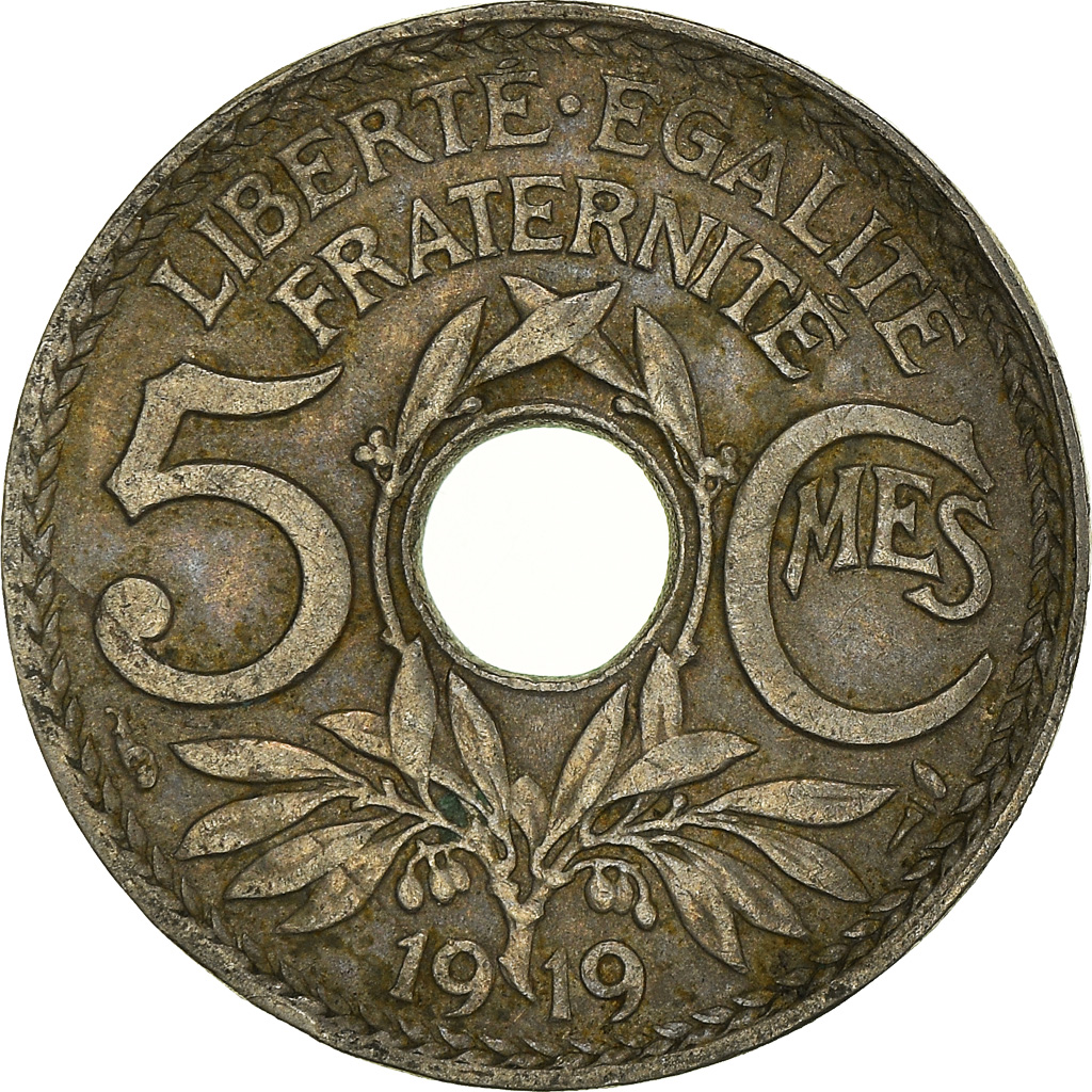 Moneda, Francia, 5 Centimes, 1919