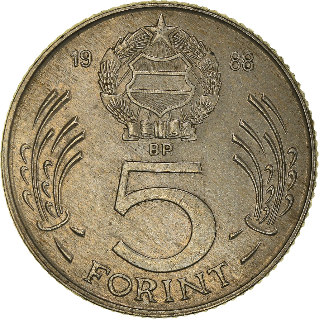 Moneda, Hungría, 5 Forint, 1988