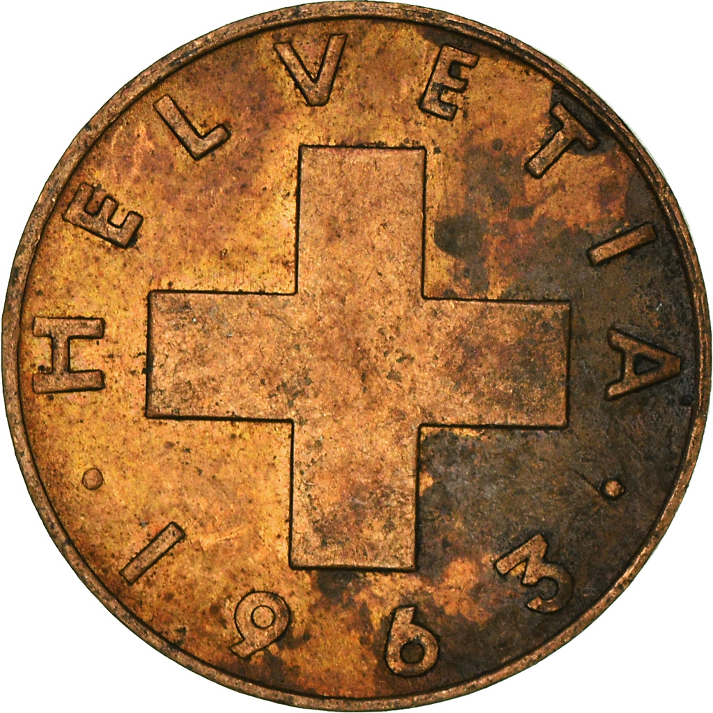 Moneda, Suiza, Rappen, 1963
