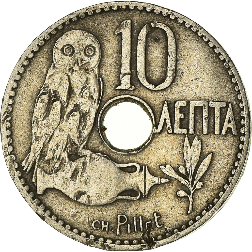 Moneda, Grecia, 10 Lepta, 1912