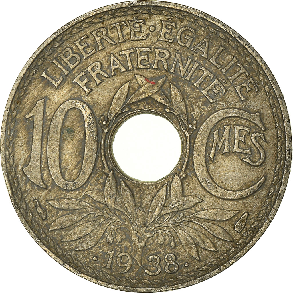 Moneda, Francia, 10 Centimes, 1938