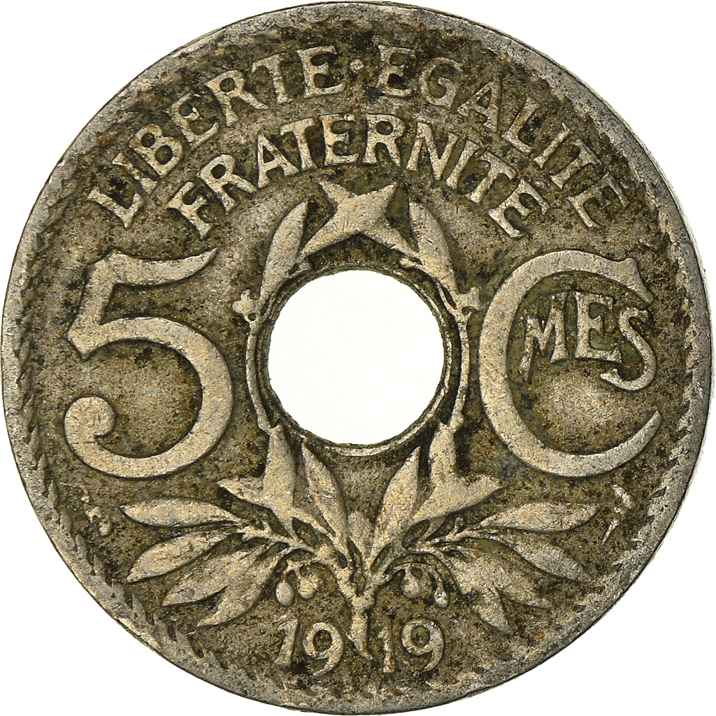 Moneda, Francia, 5 Centimes, 1919