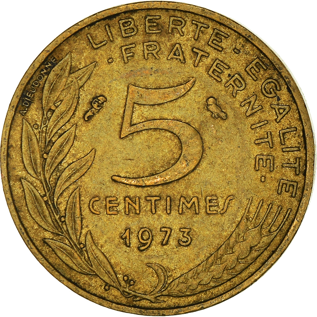 Moneda, Francia, 5 Centimes, 1973