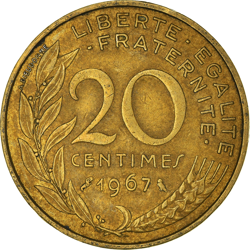 Moneda, Francia, 20 Centimes, 1967