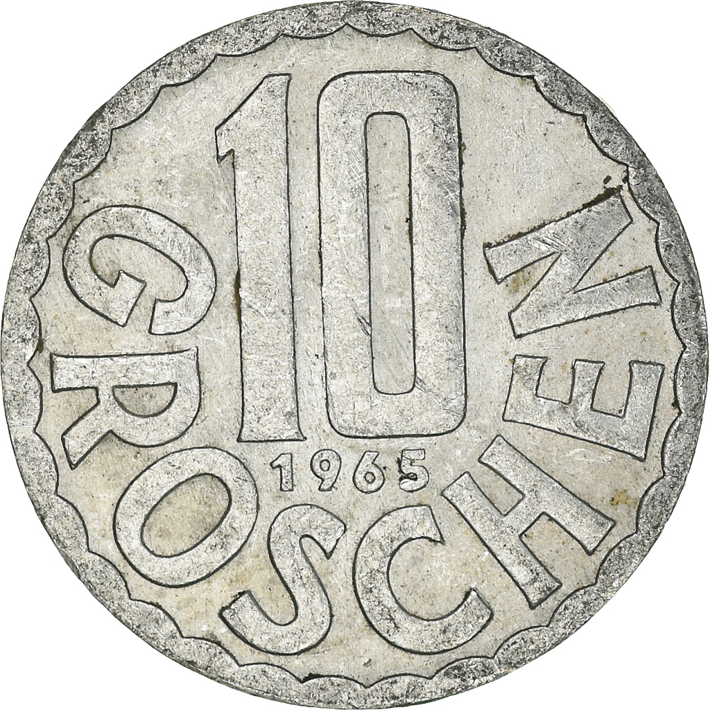 Moneda, Austria, 10 Groschen, 1965