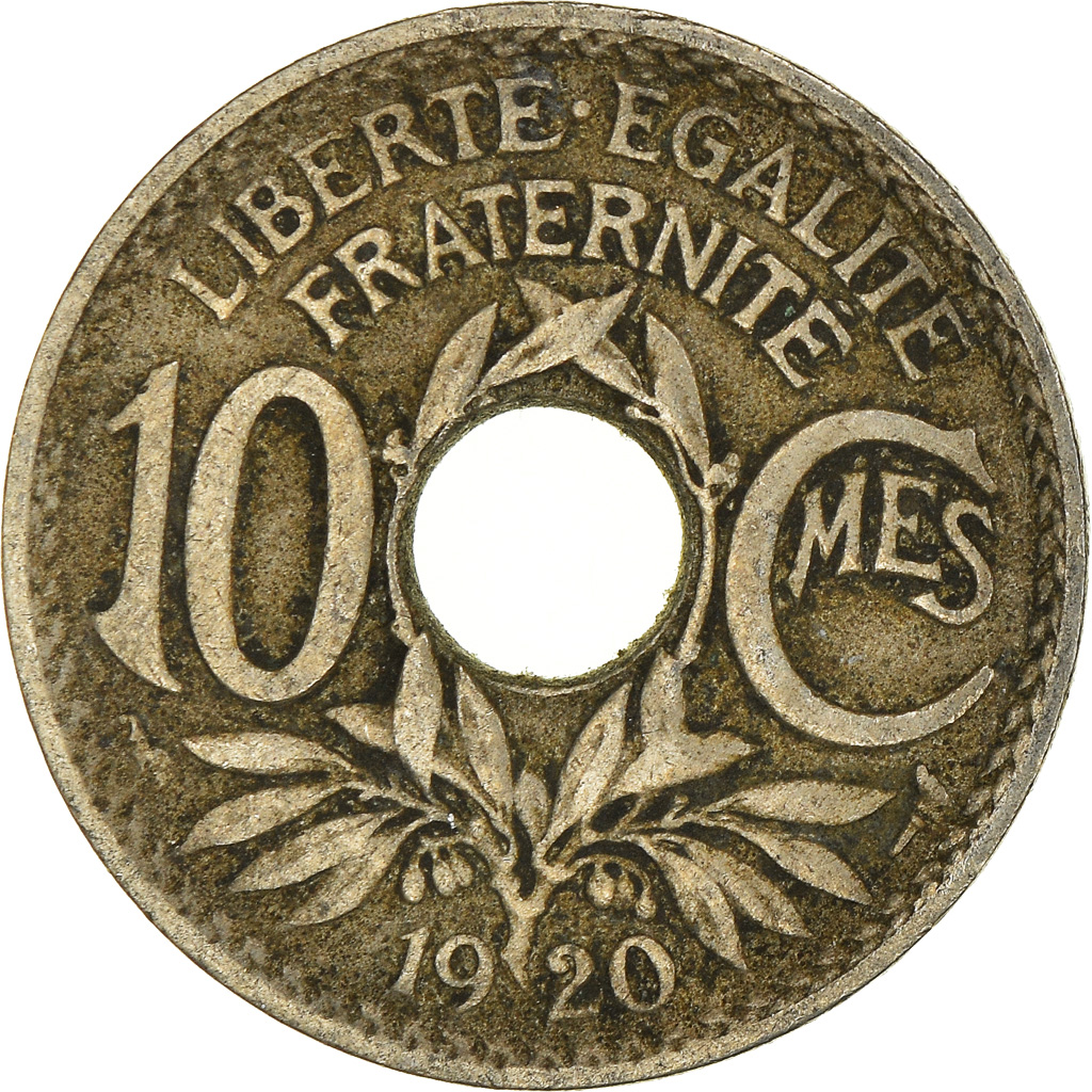 Moneda, Francia, 10 Centimes, 1920