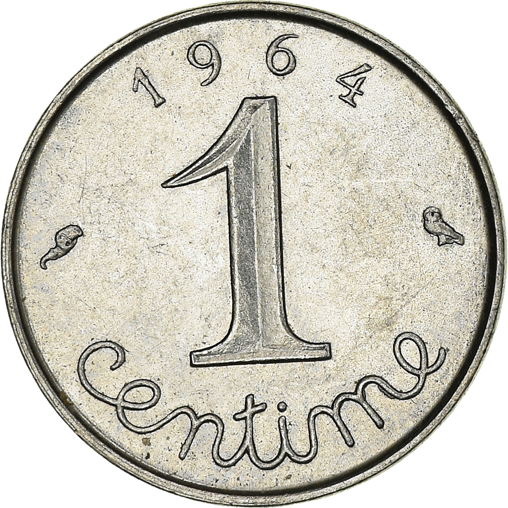 Moneda, Francia, Centime, 1964