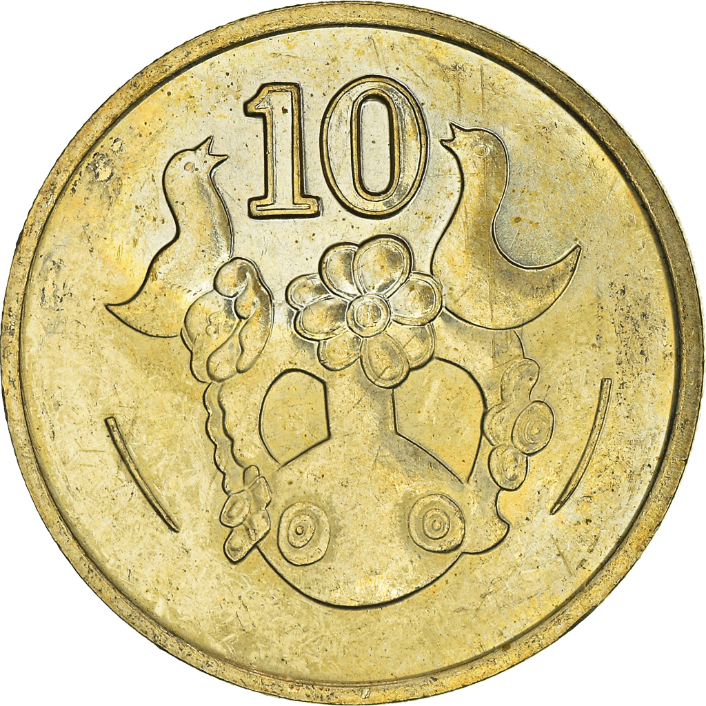 Moneda, Chipre, 10 Cents, 1993