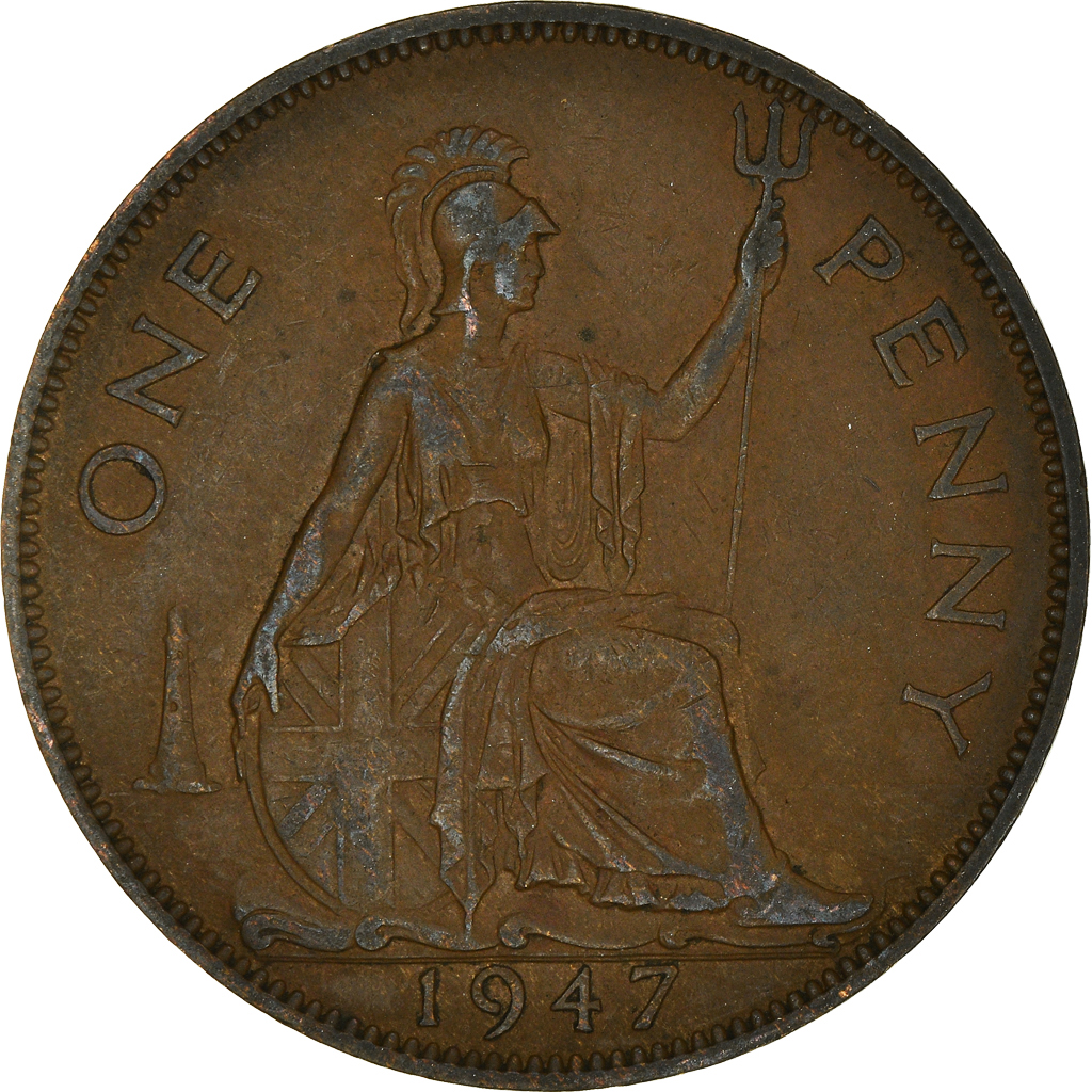 Moneda, Gran Bretaña, Penny, 1947