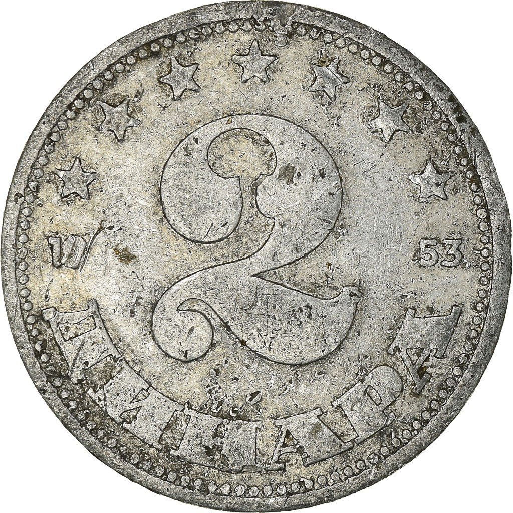 Moneda, Yugoslavia, 2 Dinara, 1953