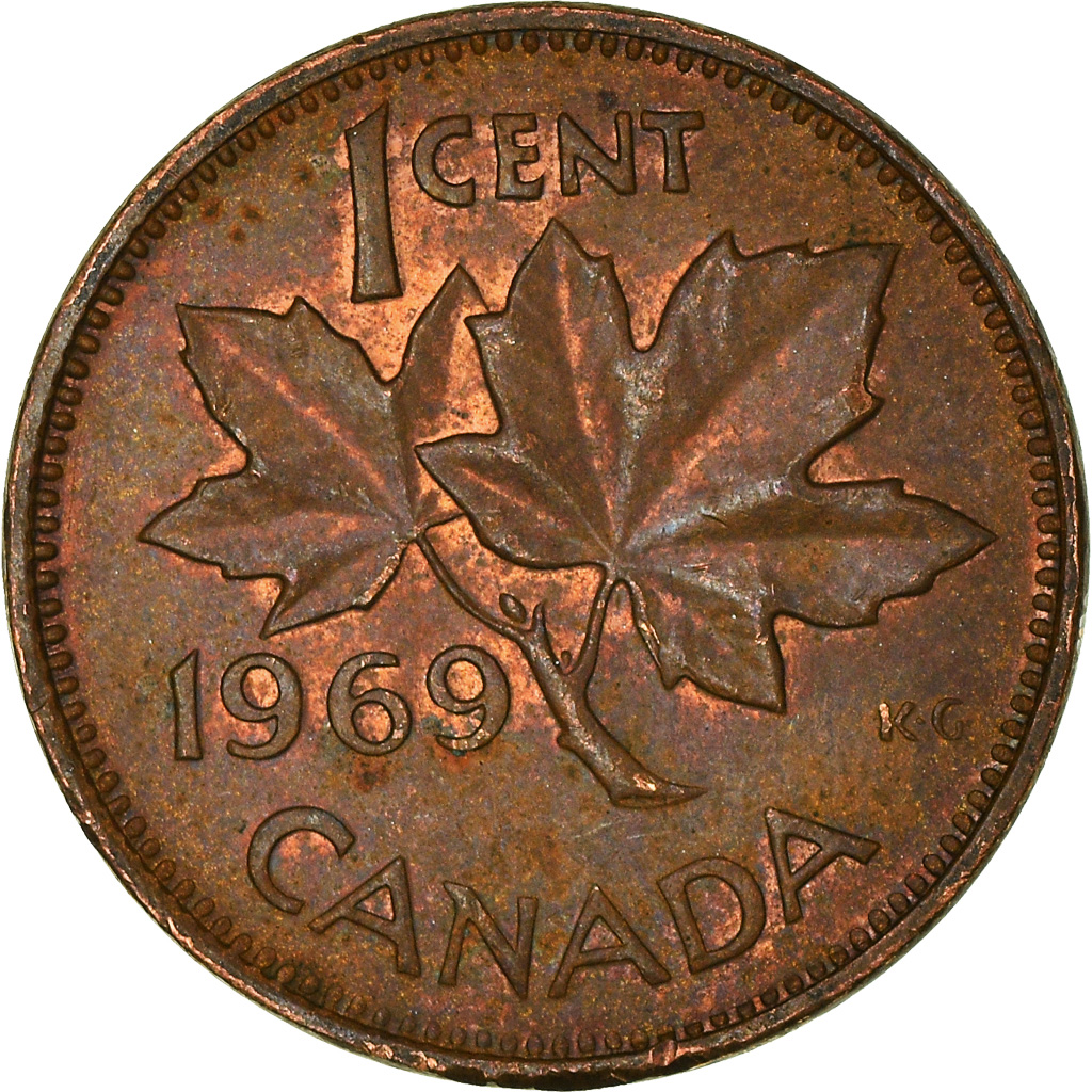 Moneda, Canadá, Cent, 1969