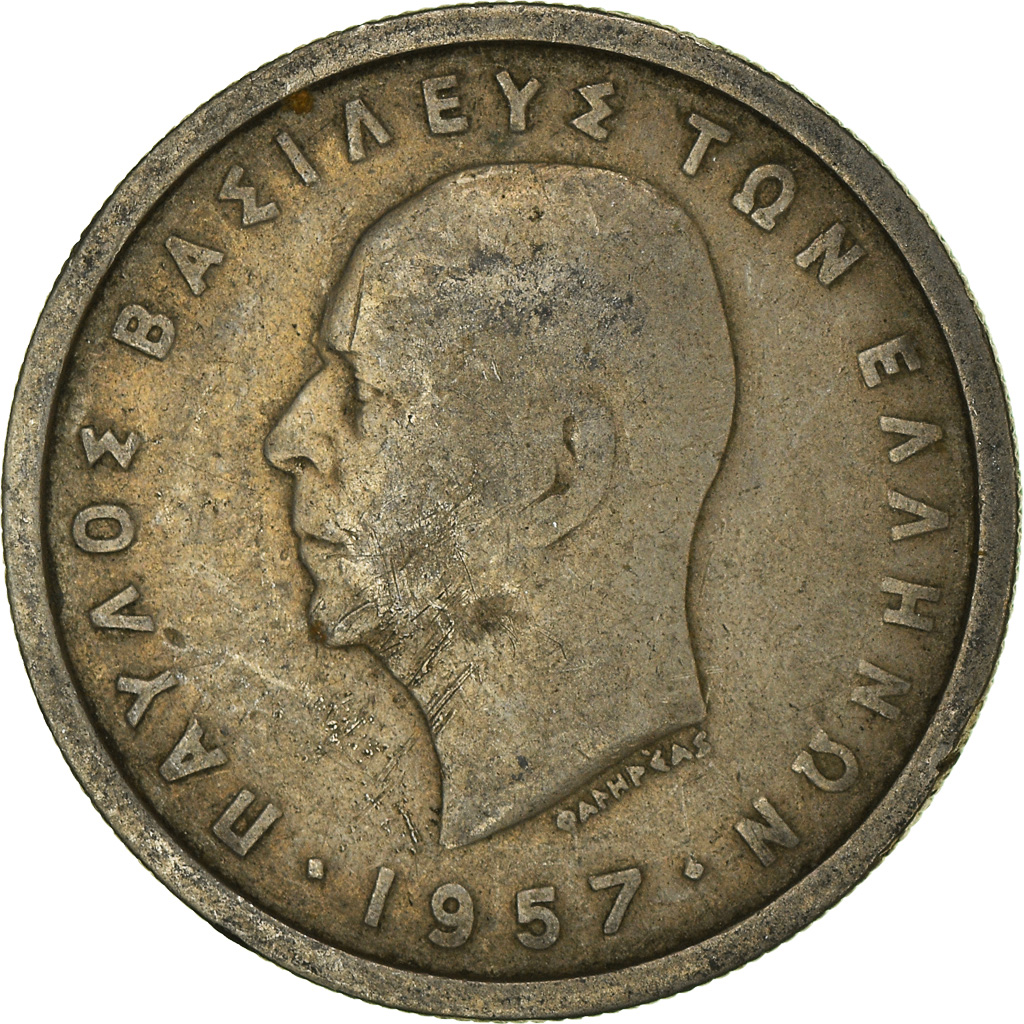 Moneda, Grecia, 2 Drachmai, 1957