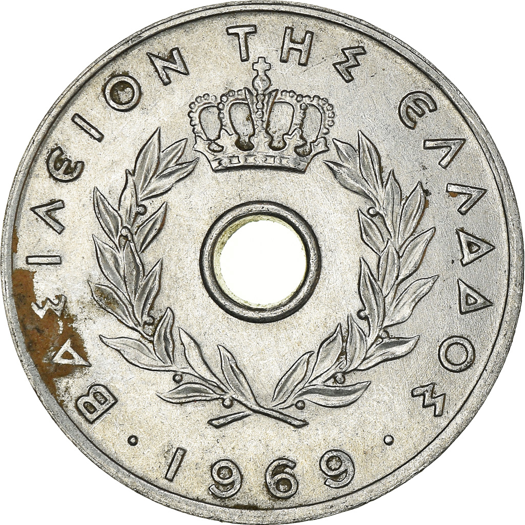 Moneda, Grecia, 20 Lepta, 1969