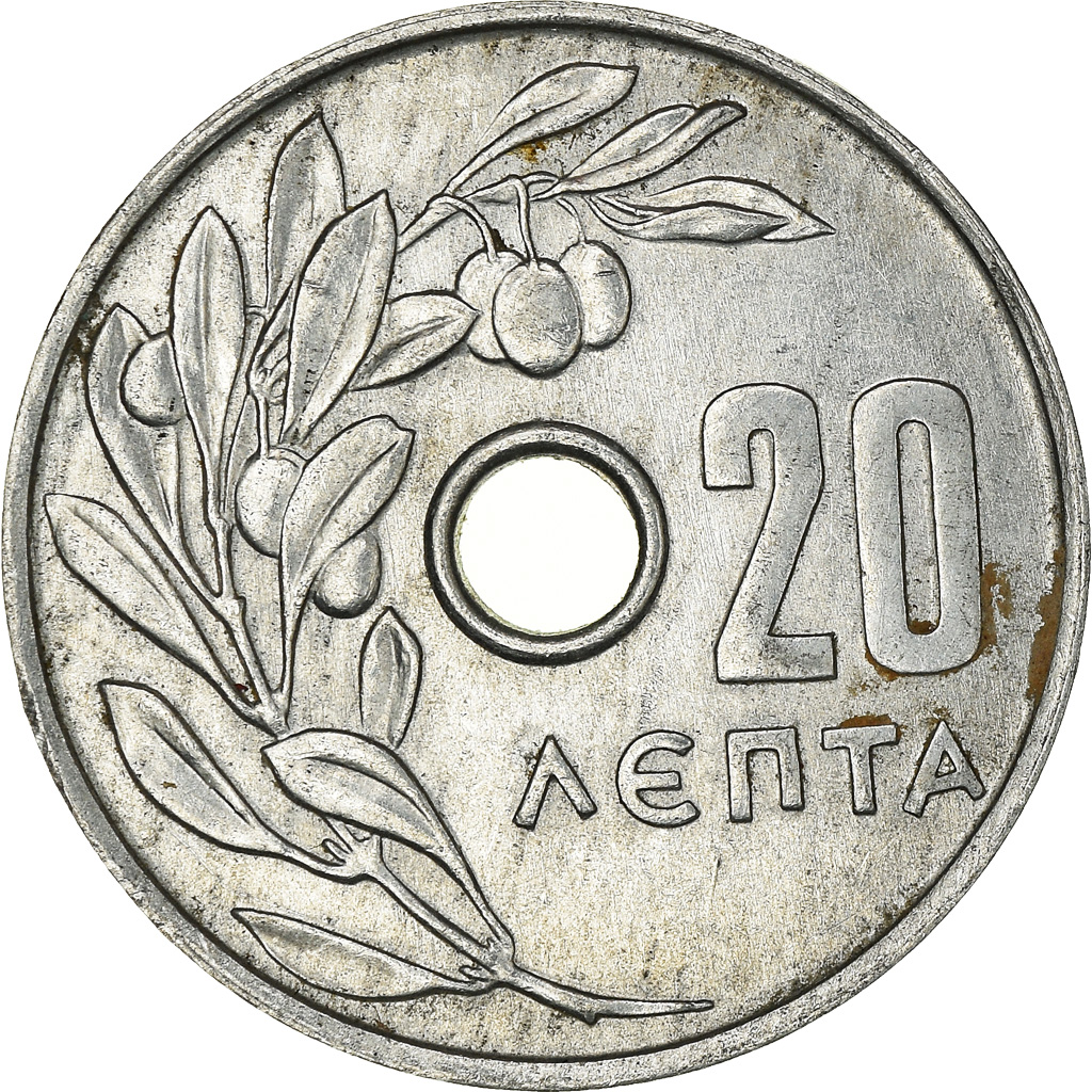 Moneda, Grecia, 20 Lepta, 1969