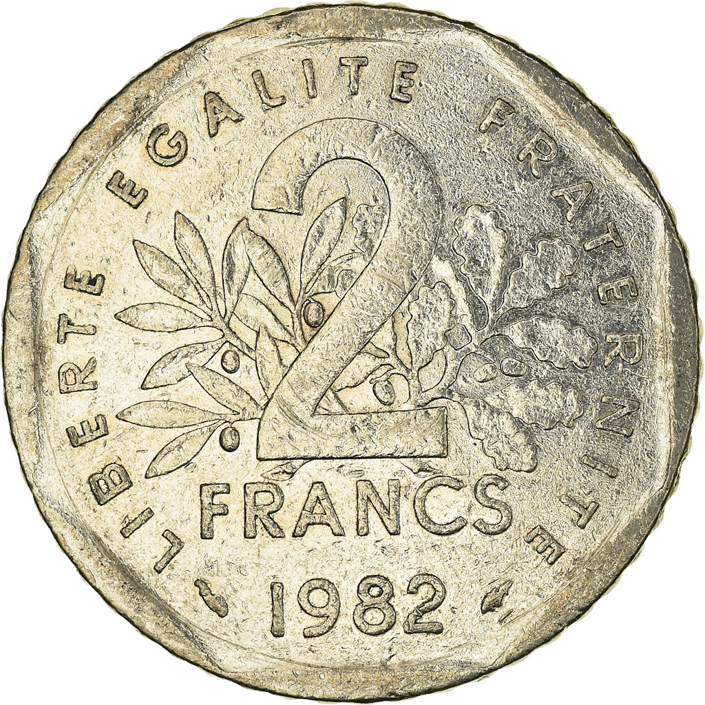 Moneda, Francia, 2 Francs, 1982