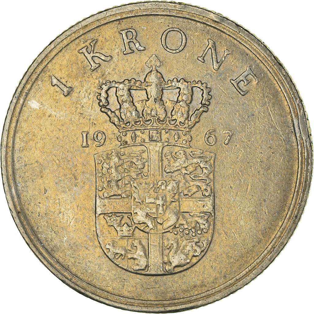 Moneda, Dinamarca, Krone, 1967